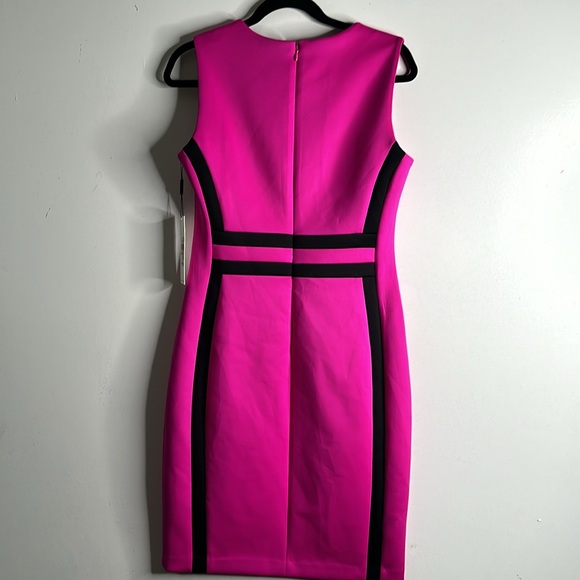 Calvin Klein color block pink black sheath dress size 10new office party - Picture 8 of 10